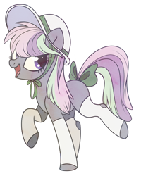 Size: 2951x3680 | Tagged: safe, artist:elskafox, oc, oc only, earth pony, pony, bow, clothes, female, hat, mare, simple background, socks, solo, tail bow, transparent background