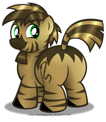 Size: 1024x1175 | Tagged: safe, artist:aleximusprime, oc, oc only, oc:alex the chubby pony, zebra, chubby, looking back, plot, plump, plumped up plots, ponysona, simple background, smiling, solo, species swap, stripes, transparent background, zebrafied