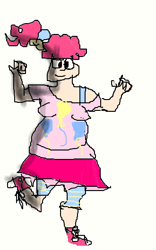 Size: 330x530 | Tagged: safe, artist:bulbaderp, pinkie pie, human, chubby, crappy art, humanized, quality, stylistic suck, terrible