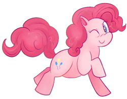 Size: 735x573 | Tagged: safe, artist:liepardette, pinkie pie, earth pony, pony, chubby, looking at you, simple background, solo, transparent background, wink