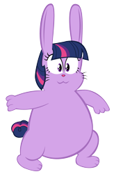 Size: 1999x2827 | Tagged: safe, artist:megarainbowdash2000, twilight sparkle, rabbit, bunnified, chubby, simple background, solo, species swap, transparent background