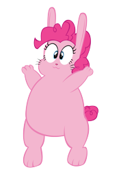 Size: 1953x2762 | Tagged: safe, artist:megarainbowdash2000, pinkie pie, rabbit, bunnified, chubby, simple background, solo, species swap, transparent background