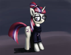 Size: 1280x989 | Tagged: safe, artist:warskunk, moondancer, pony, unicorn, clothes, female, glasses, mare, solo, sweater