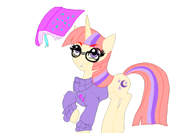 Size: 1800x1400 | Tagged: safe, artist:katkathasahathat, moondancer, pony, book, egg head, nerd