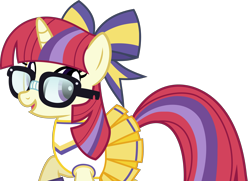 Size: 5467x3948 | Tagged: safe, artist:nupiethehero, moondancer, pony, unicorn, adorkable, cheerleader, cute, dancerbetes, dork, female, mare, recolor, show accurate, solo