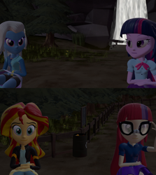 Size: 1920x2148 | Tagged: safe, artist:fullmoonrose7, moondancer, sunset shimmer, trixie, twilight sparkle, twilight sparkle (alicorn), equestria girls, 3d, 3d model, counterparts, equestria girls-ified, magical quartet, magical quintet, magical trio, team fortress 2, twilight's counterparts