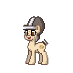 Size: 320x320 | Tagged: safe, artist:dsp2003, oc, oc only, oc:dunkie, food pony, original species, 2017, female, food, pixel art, pony town, simple background, solo, transparent background