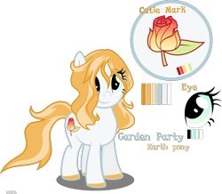 Size: 2000x1742 | Tagged: safe, artist:xebck, oc, oc only, oc:garden party, adoptable, chubby, cutie mark, freckles, rose, simple background, solo, transparent background, vector