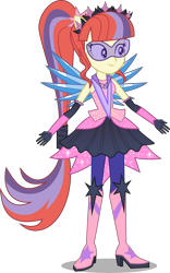 Size: 3753x6000 | Tagged: safe, artist:limedazzle, edit, part of a set, moondancer, sci-twi, twilight sparkle, equestria girls, legend of everfree, absurd resolution, alternate universe, boots, crystal guardian, crystal wings, equestria girls-ified, glasses, high heel boots, moondancercorn, ponied up, ponytail, request, simple background, solo, sparkles, super ponied up, transparent background, vector, vector edit, visor