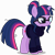 Size: 8034x8000 | Tagged: safe, artist:limedazzle, moondancer, twilight sparkle, unicorn twilight, pony, unicorn, absurd resolution, accessory swap, alternate hairstyle, alternate universe, clothes, clothes swap, cute, female, glasses, hair bun, mane swap, mare, moondancer's sweater, simple background, smiling, solo, sweater, transparent background, twiabetes, vector