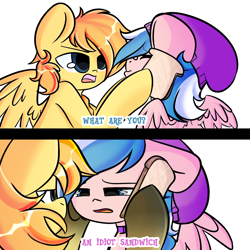 Size: 2000x2000 | Tagged: safe, artist:thieftea, oc, oc:aurryhollows, oc:foxyhollows, pony, collar, cute, female, foxrry, hell kitchen, hell's kitchen, idiot sandwich, male, mare, meme, oc x oc, ponified, ponified meme, roleplaying, shipping, stallion, straight