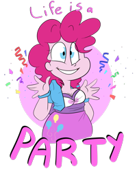 Size: 2473x3091 | Tagged: safe, artist:befishproductions, pinkie pie, equestria girls, breasts, chubby, cute, diapinkes, female, humanized, pinkie pies, simple background, solo, transparent background