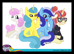 Size: 948x695 | Tagged: safe, artist:rem-ains, lemon hearts, minuette, moondancer, twinkleshine, pony, amending fences, blushing, blushing profusely, card, crying, my little pony create a card, my little pony create a card contest