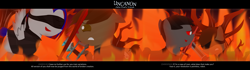 Size: 3555x1000 | Tagged: safe, artist:darksoma, oc, oc:darksoma, oc:darksun, oc:l5, oc:liam king, pony, burning, cinematic, concept art, connected, deadtree, dialogue, fire, keyblade, kingdom hearts, minimalist, modern art, pointy ponies, projectuncanon, species:darksider, the darksiders, tree, uncanon, uncanon dream