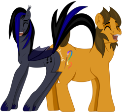 Size: 3292x2987 | Tagged: safe, artist:eddie-shadows, oc, oc only, oc:alex the chubby pony, oc:headbanger, butt, butt bump, butt to butt, butt touch, chubby, friendly, ponysona