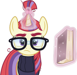 Size: 5000x4838 | Tagged: safe, artist:dashiesparkle, moondancer, pony, unicorn, amending fences, .svg available, absurd resolution, book, clothes, female, magic, mare, simple background, solo, transparent background, vector