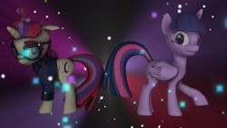 Size: 2048x1152 | Tagged: safe, artist:geminigold27, moondancer, twilight sparkle, twilight sparkle (alicorn), alicorn, pony, 3d, source filmmaker