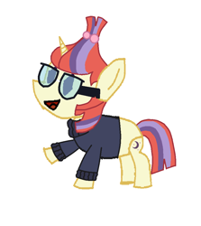 Size: 808x906 | Tagged: artist needed, safe, moondancer, pony, unicorn, clothes, female, glasses, mare, paper pony, solo, sweater