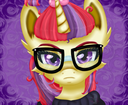 Size: 1225x1010 | Tagged: safe, artist:diamondsparkle7, moondancer, pony, bust, portrait, solo