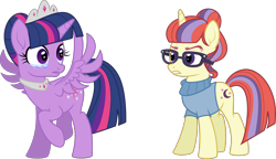 Size: 2120x1220 | Tagged: safe, artist:jitterbases, moondancer, twilight sparkle, twilight sparkle (alicorn), alicorn, pony, clothes, crying, simple background, sweater, transparent background