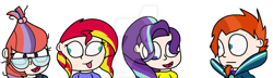 Size: 1024x295 | Tagged: safe, artist:theroyalguardshadow, moondancer, starlight glimmer, sunburst, sunset shimmer, human, humanized