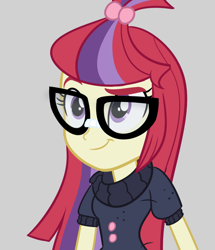 Size: 668x778 | Tagged: safe, artist:wubcakeva, moondancer, equestria girls, clothes, cute, dancerbetes, equestria girls-ified, female, glasses, simple background, smiling, solo, sweater, wubcake