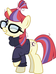 Size: 5862x7788 | Tagged: safe, artist:jhayarr23, moondancer, pony, unicorn, absurd resolution, clothes, cute, dancerbetes, female, glasses, looking at you, mare, one eye closed, one hoof raised, simple background, smiling, smiling at you, sweater, transparent background, vector, wink, winking at you