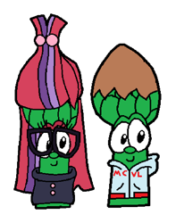 Size: 1000x1272 | Tagged: safe, moondancer, oc, oc:ian, asparagus, canon x oc, larryboy the cartoon adventures, simple background, trace, ugly, veggietales, white background, why