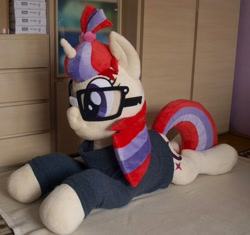 Size: 2714x2555 | Tagged: safe, artist:adamar44, moondancer, clothes, glasses, irl, photo, plushie, sweater