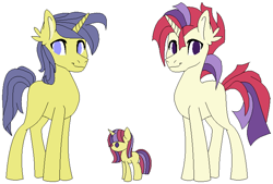 Size: 734x497 | Tagged: safe, artist:zoeypoey123, comet tail, moondancer, oc, unicorn, female, male, next generation, offspring, parent:comet tail, parent:moondancer, parents:cometdancer, shipping, straight