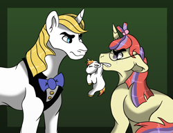 Size: 1100x845 | Tagged: safe, artist:kagomekagethief, moondancer, prince blueblood, oc, pony, unicorn, baby, baby pony, crying, offspring, parent:moondancer, parent:prince blueblood, parents:moonblood