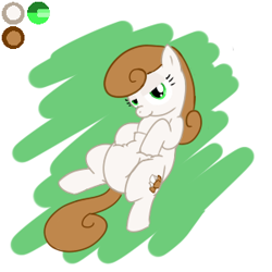 Size: 300x300 | Tagged: safe, artist:dieoberuser, oc, oc only, oc:little morel, earth pony, pony, chubby, lidded eyes, reference sheet, simple background, solo