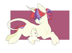 Size: 1024x755 | Tagged: safe, artist:uniquecolorchaos, moondancer, oc, oc:moonlight song, pony, baby, baby pony, crying, female, male, mother and child, mother and son, offspring, parent and child, parent:moondancer, parent:prince blueblood, parents:moonblood, tears of joy