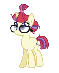 Size: 700x852 | Tagged: safe, artist:flipwix, moondancer, pony, unicorn, alternate hairstyle, digital art, female, glasses, hair bun, mare, short tail, simple background, solo, transparent background