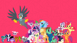 Size: 1366x768 | Tagged: safe, apple bloom, applejack, fluttershy, gabby, moondancer, pinkie pie, rainbow dash, rarity, scootaloo, spike, sweetie belle, twilight sparkle, twilight sparkle (alicorn), oc, oc:ian, oc:straight a's, alicorn, dog, dragon, earth pony, gecko, griffon, hedgehog, monkey, panda, pegasus, pony, skunk, unicorn, animal, littlest pet shop, minka mark, mongoose, penny ling, pepper clark, russell ferguson, sunil nevla, tabitha st. germain, vinnie terrio, voice actor joke, zoe trent