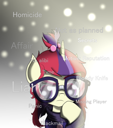 Size: 4961x5599 | Tagged: safe, artist:dusk-spark, moondancer, pony, unicorn, absurd resolution, detective, female, implied murder, mare, solo