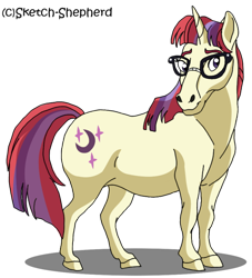 Size: 600x661 | Tagged: safe, artist:sketch-shepherd, moondancer, pony, unicorn, colored hooves, glasses, hoers, simple background, solo, transparent background