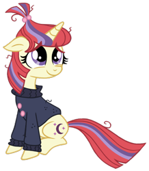 Size: 624x715 | Tagged: safe, artist:hellengomes15, moondancer, pony, unicorn, clothes, female, mare, simple background, sitting, solo, sweater, transparent background