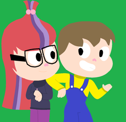 Size: 1030x1003 | Tagged: safe, moondancer, oc, oc:ian, clothes, glasses, hanazuki, hanazuki: full of treasures, style emulation, sweater