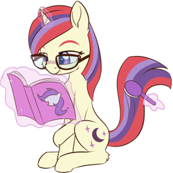 Size: 968x969 | Tagged: safe, artist:dusthiel, moondancer, pony, unicorn, brush, female, magazine, magic, mare, simple background, telekinesis, transparent background