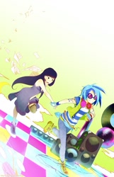 Size: 674x1045 | Tagged: safe, artist:aquafeles, dj pon-3, octavia melody, vinyl scratch, female, humanized, lesbian, scratchtavia, shipping