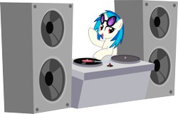 Size: 1377x886 | Tagged: safe, artist:crimsonlynx97, dj pon-3, vinyl scratch, pony, unicorn, female, hooves, horn, mare, open mouth, simple background, solo, sunglasses, transparent background, vector