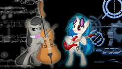 Size: 900x506 | Tagged: safe, artist:esipode, dj pon-3, octavia melody, vinyl scratch, earth pony, pony, unicorn, wallpaper