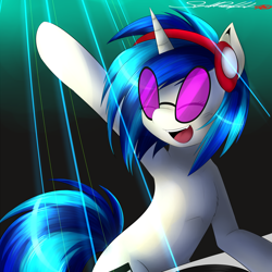 Size: 1600x1600 | Tagged: safe, artist:spittfireart, dj pon-3, vinyl scratch, pony, unicorn, female, horn, mare, solo