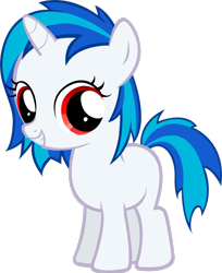 Size: 1280x1572 | Tagged: safe, artist:moongazeponies, dj pon-3, vinyl scratch, pony, unicorn, female, filly, foal, hooves, horn, simple background, smiling, solo, teeth, transparent background, vector