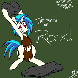 Size: 1000x1000 | Tagged: safe, artist:tlatophat, dj pon-3, vinyl scratch, pony, unicorn, 30 minute art challenge, rock