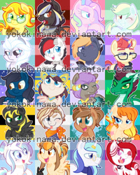 Size: 1024x1280 | Tagged: safe, artist:yokokinawa, moondancer, bat pony, dragon, earth pony, pony, unicorn, icon, watermark