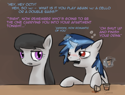 Size: 1600x1218 | Tagged: safe, artist:johnnoz, dj pon-3, octavia melody, vinyl scratch, earth pony, pony, unicorn, drunk