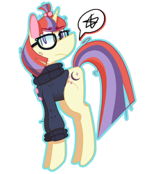 Size: 1060x1232 | Tagged: safe, artist:giga-muffin, moondancer, pony, unicorn, female, mare, simple background, solo, speech bubble, transparent background