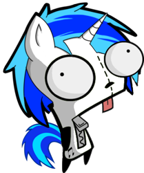 Size: 610x730 | Tagged: safe, dj pon-3, vinyl scratch, pony, unicorn, female, gir, horn, invader zim, mare, white coat